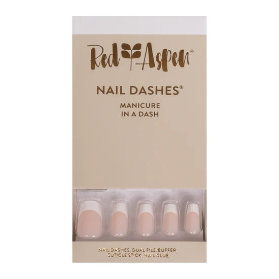 Nevaya's French Tip ~ French Nude and White Medium Coffin ~ SHINY