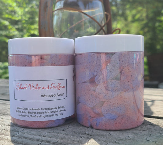 Black Violet and Saffron Whipped Soap