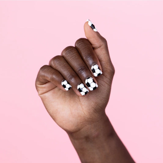 Goal-Oriented, Gaia ~ Short Square ~ Black and White SHINY Soccer Ball Design