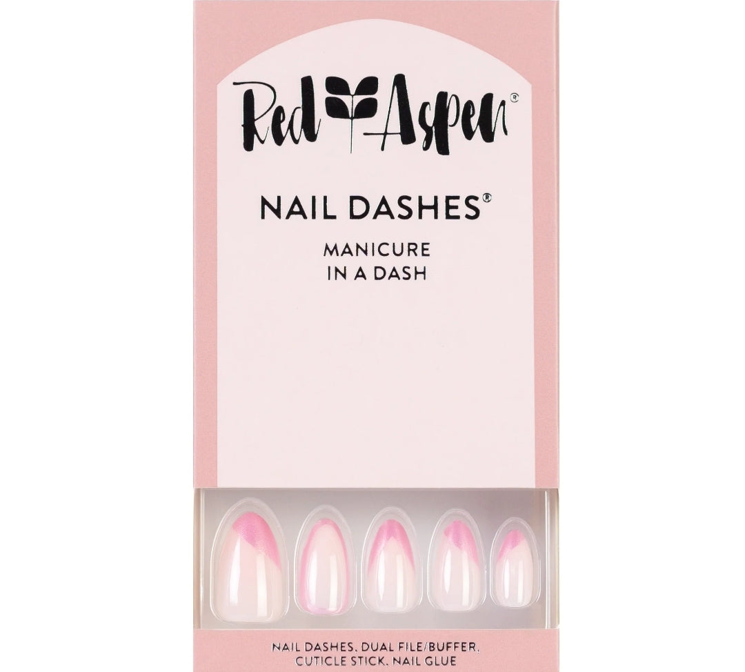 Tallie Makes A Toast ~ Pink Medium Almond ~ SHINY Rose Gold ACCENT