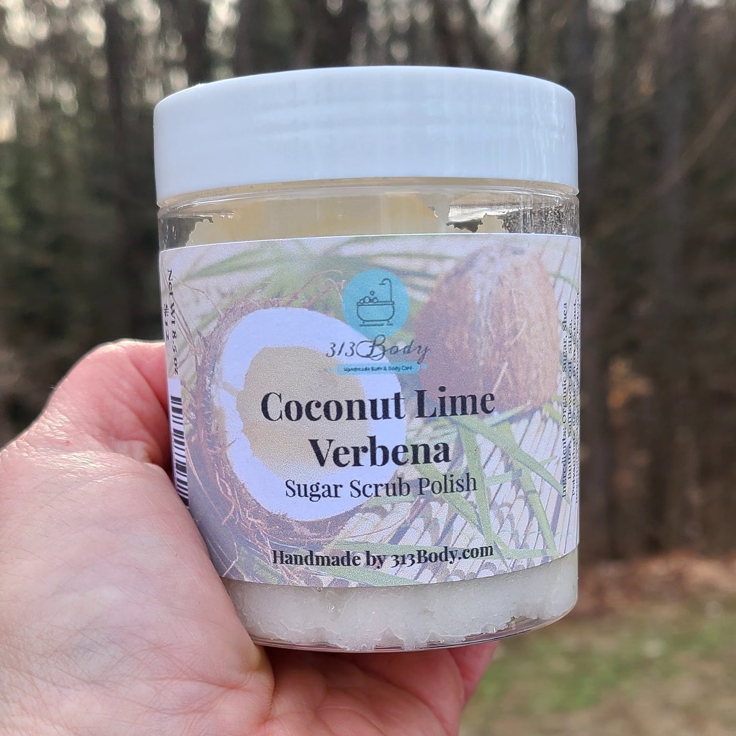 Coconut Lime Verbena Sugar Scrub Polish with Shea Butter