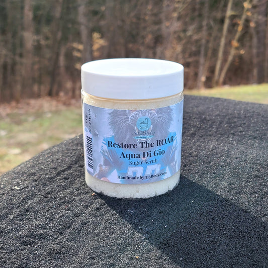 Restore the ROAR - Aqua Di Gio Coarse Sugar Scrub with Shea Butter and Avocado Oil