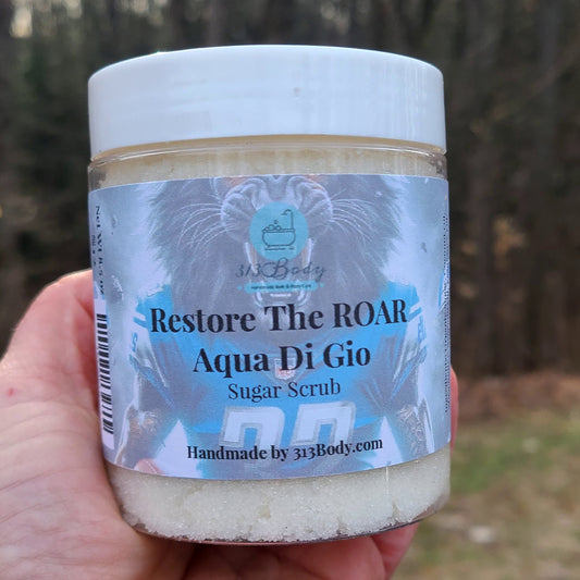 Restore the ROAR - Aqua Di Gio Coarse Sugar Scrub with Shea Butter and Avocado Oil