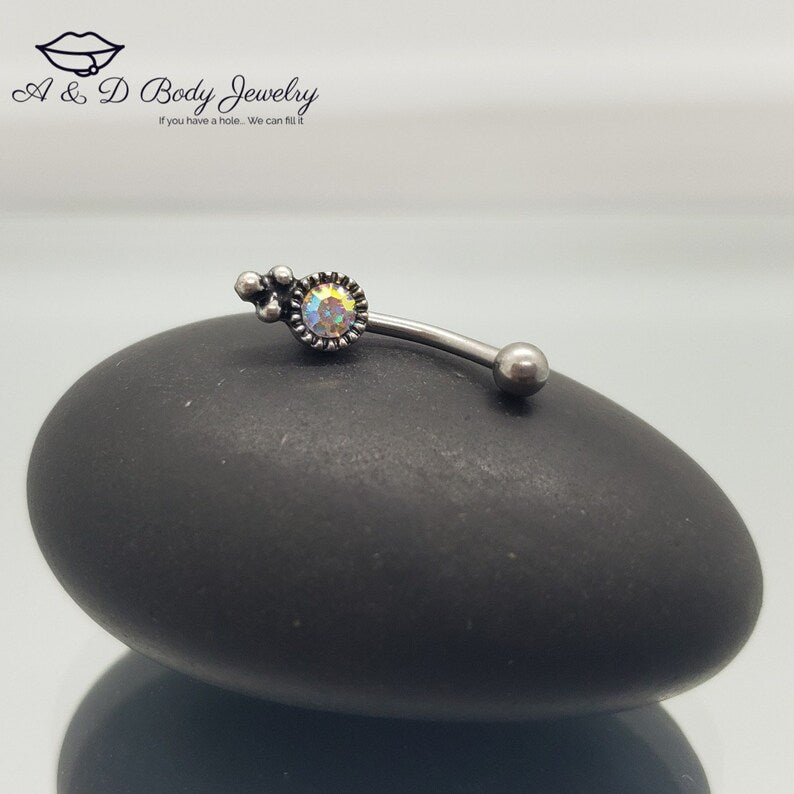 Ornate Aurora Borealis Curved Barbell
