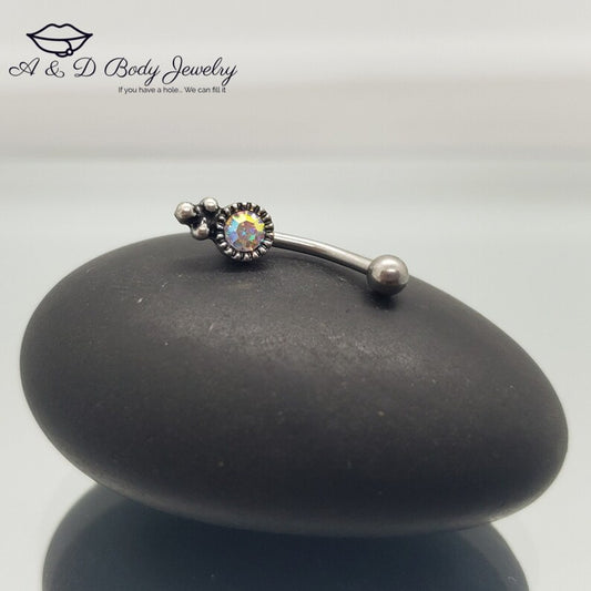 Ornate Aurora Borealis Curved Barbell