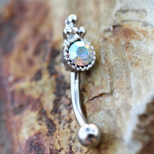 Ornate Aurora Borealis Curved Barbell