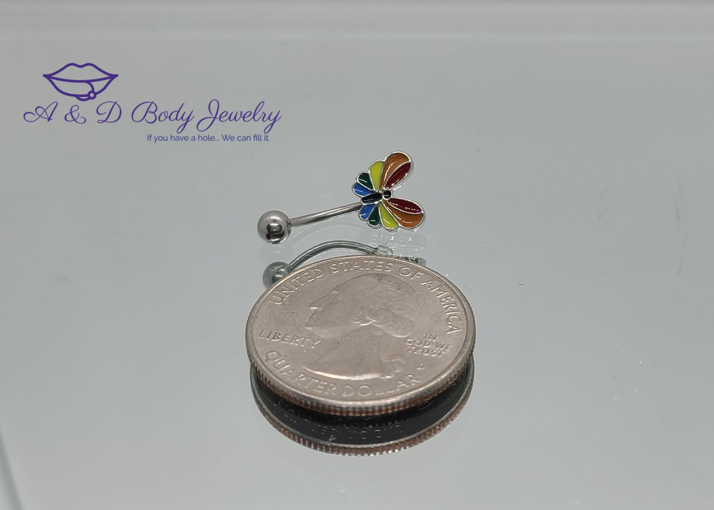 Rainbow Butterfly Curved Barbell