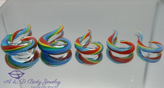 Spiral Rainbow Glass Taper - Hanging Taper