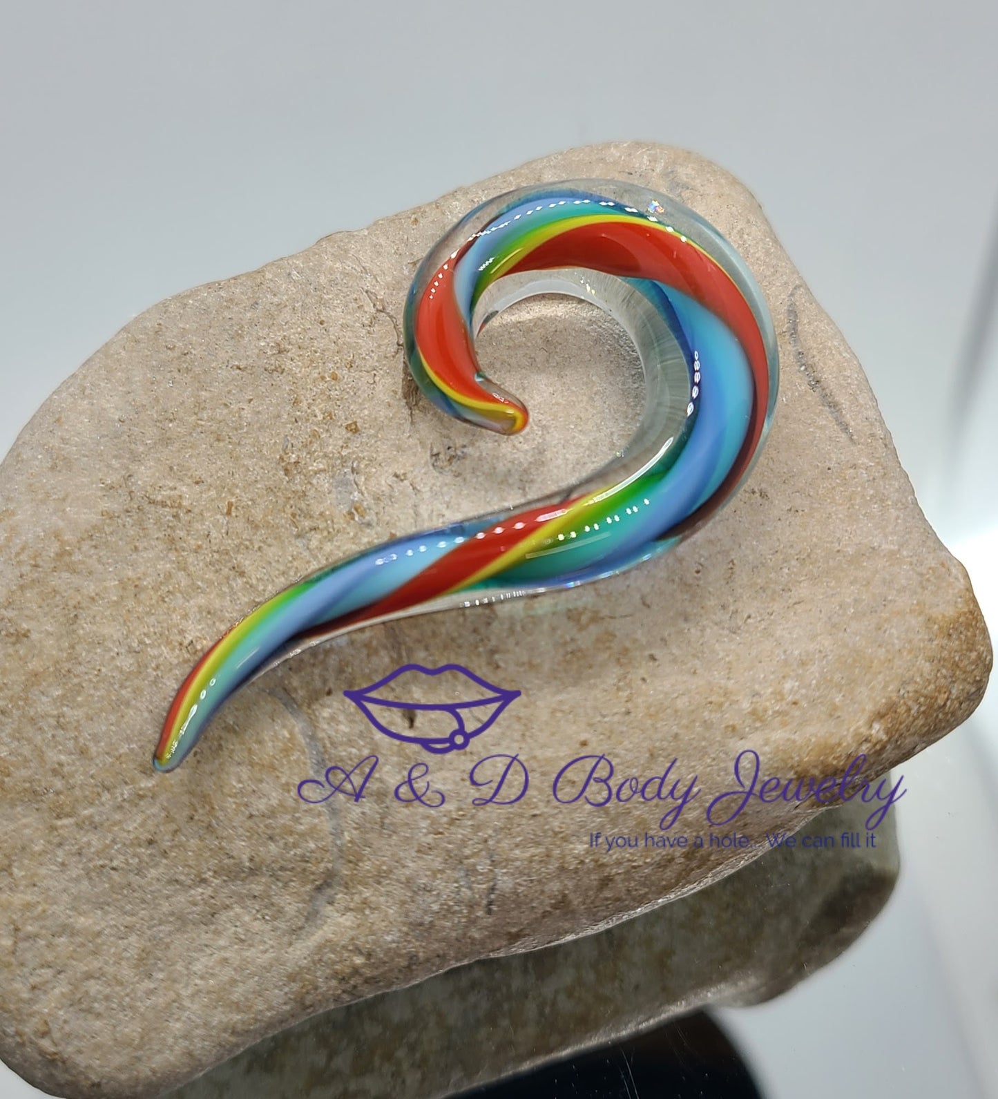 Spiral Rainbow Glass Taper - Hanging Taper