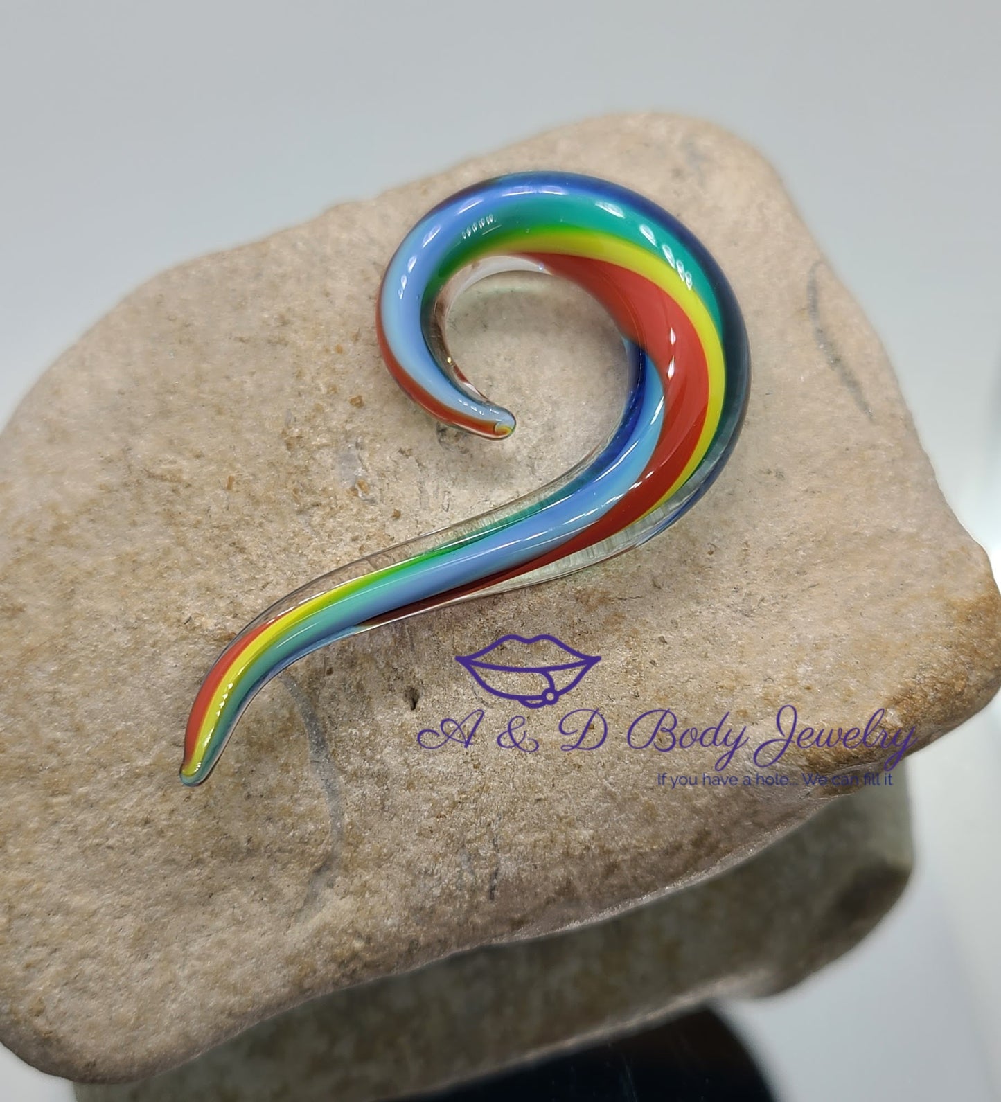 Spiral Rainbow Glass Taper - Hanging Taper