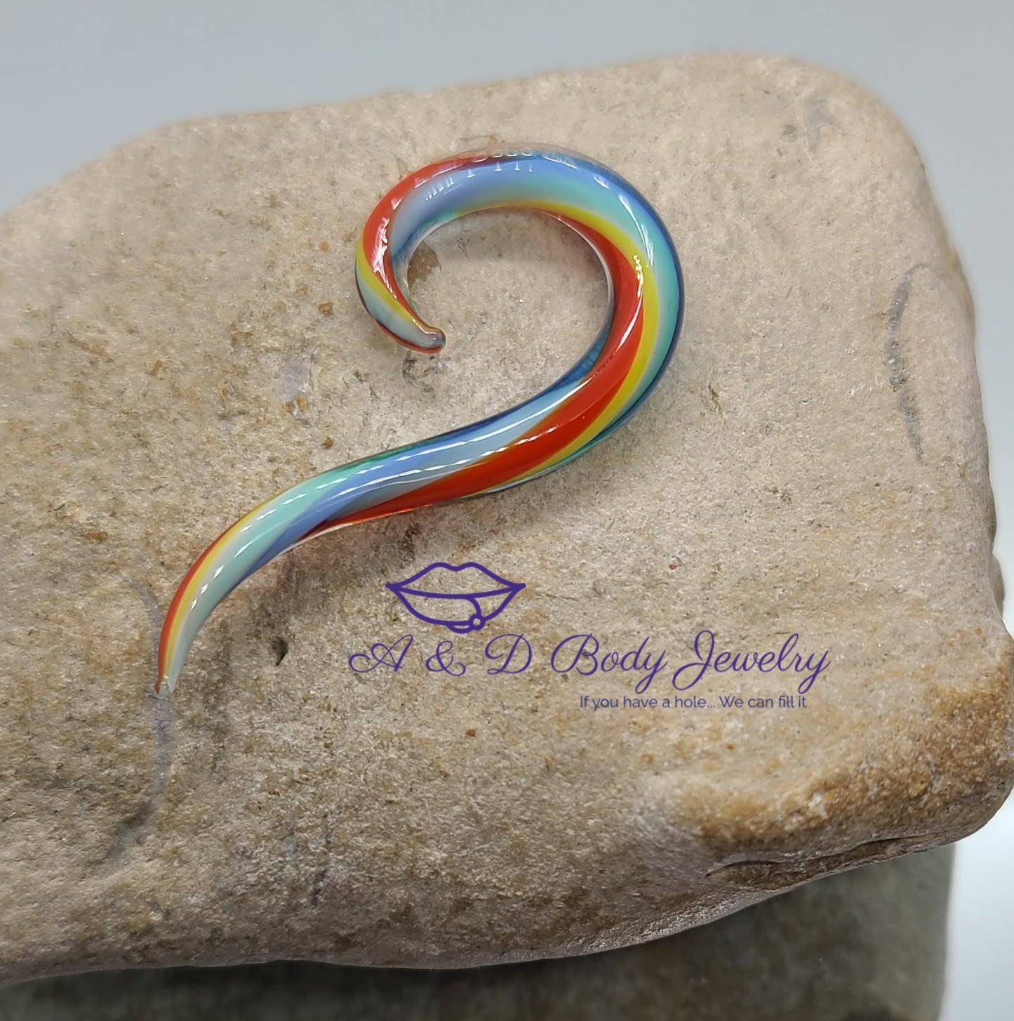 Spiral Rainbow Glass Taper - Hanging Taper