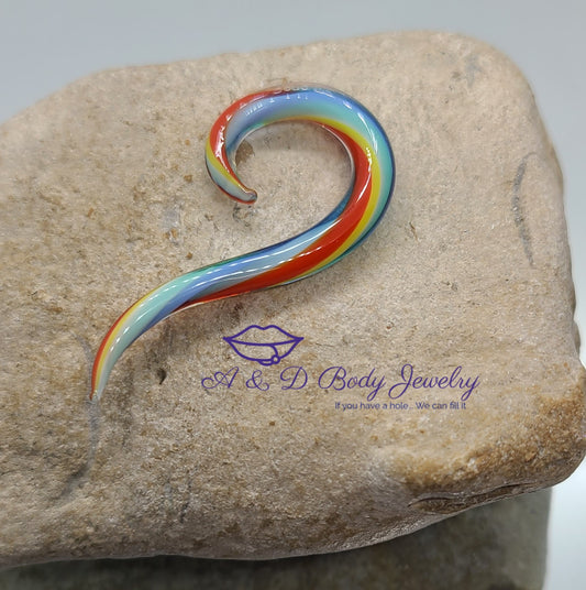 Spiral Rainbow Glass Taper - Hanging Taper