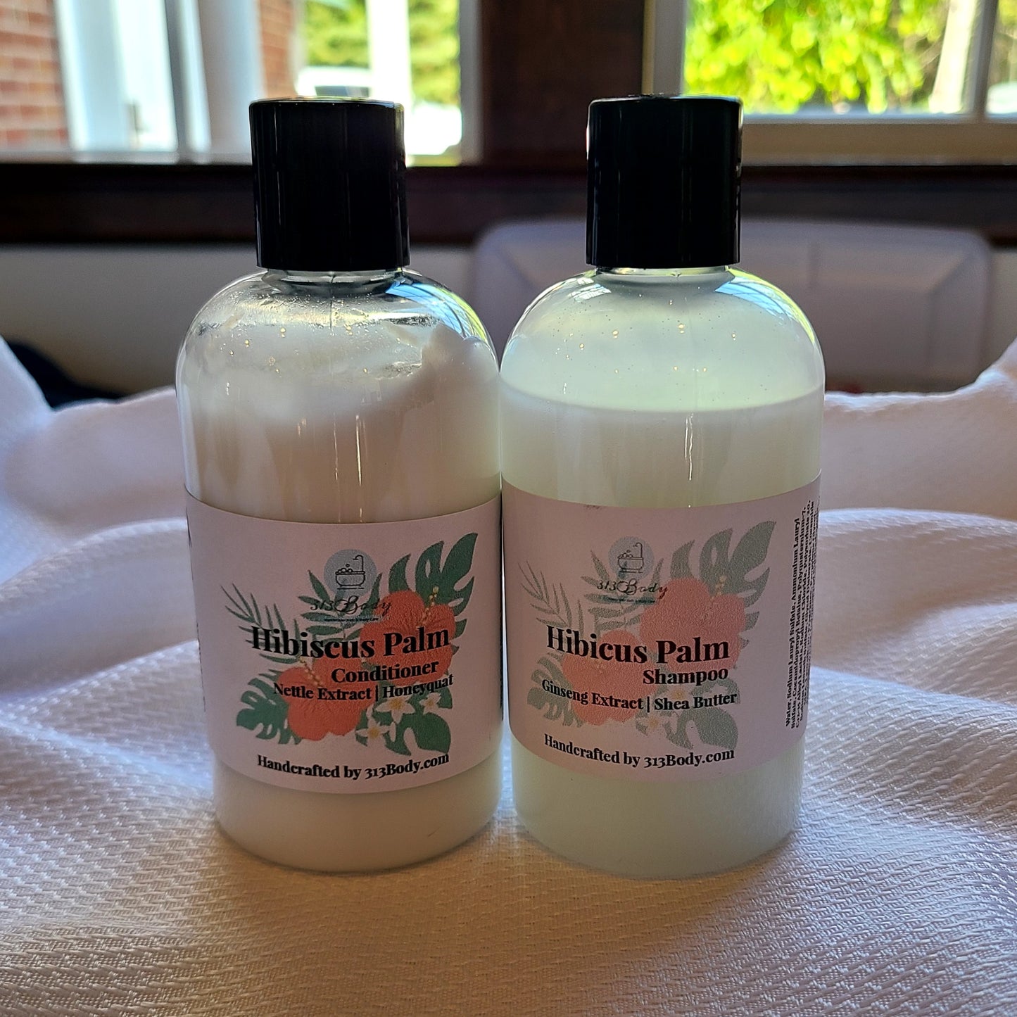 Hibiscus Palm Liquid Shampoo and Conditioner