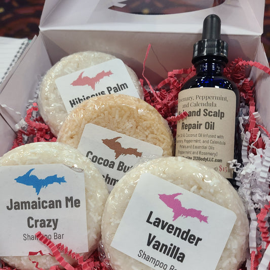 Shampoo Bars and Hair & Scalp Repair Oil Holiday Box