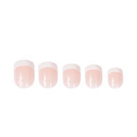 Nell's French Tip ~ French Nude and White Short Square ~ SHINY