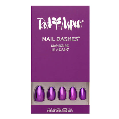Ultra Violet, Vivian ~ Purple Short Almond ~ SHINY CHROME