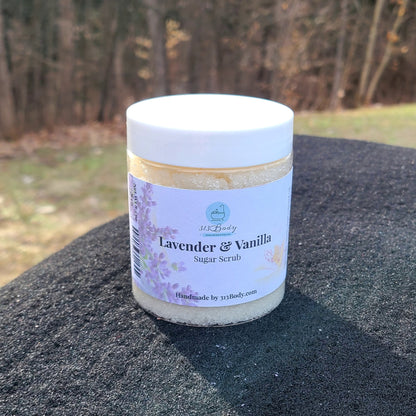 Lavender & Vanilla Coarse Sugar Scrub with Shea Butter and Avocado Oil