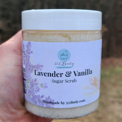 Lavender & Vanilla Coarse Sugar Scrub with Shea Butter and Avocado Oil