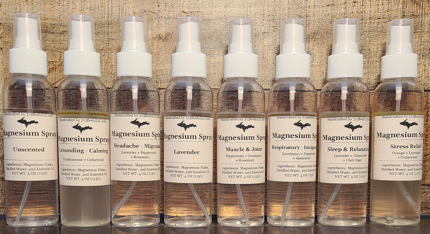 Magnesium Oil Spray - 7 Essential Oil Blends