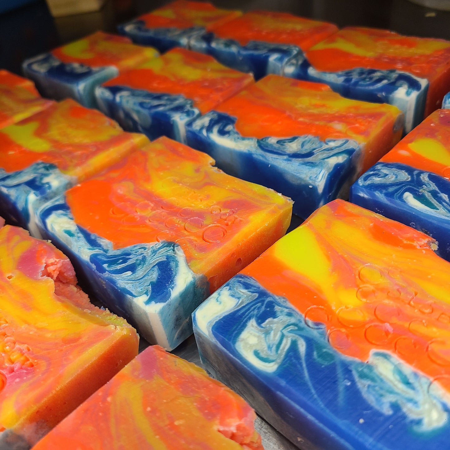Lake Michigan Sunset ~ Hibiscus Palm Scented Handmade Soap with Goats Milk & Tumeric infused Shea Butter