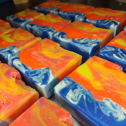 Lake Michigan Sunset ~ Hibiscus Palm Scented Handmade Soap with Goats Milk & Tumeric infused Shea Butter