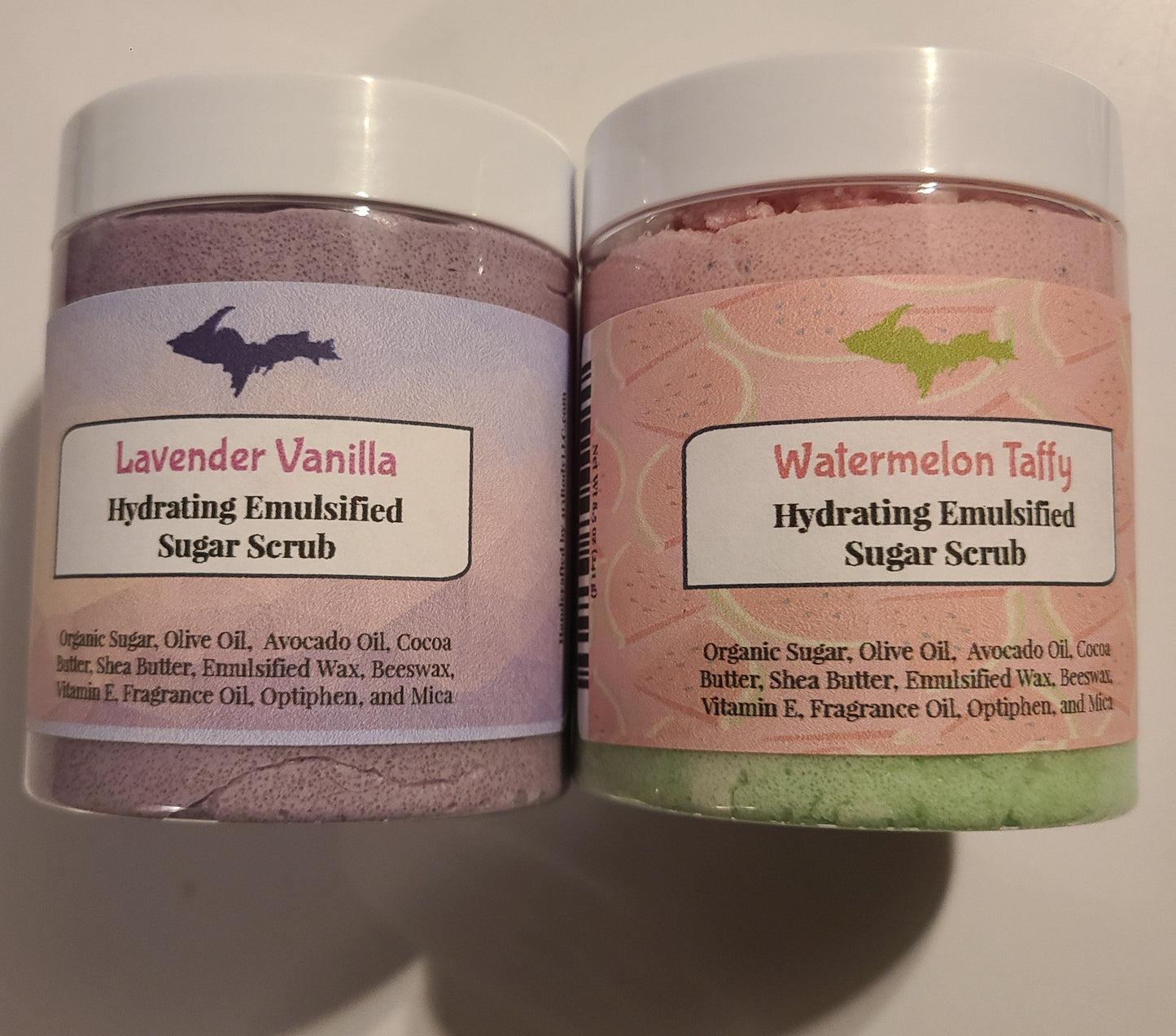 Hydrating Emulsified Sugar Scrub with Shea Butter, Cocoa Butter, Avocado Oil