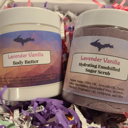 Lavender Vanilla Scented Scrub & Butter Holiday Box