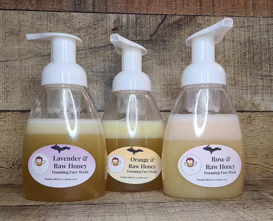 Raw Honey Foaming Face Wash - Lavender, Orange, or Rose
