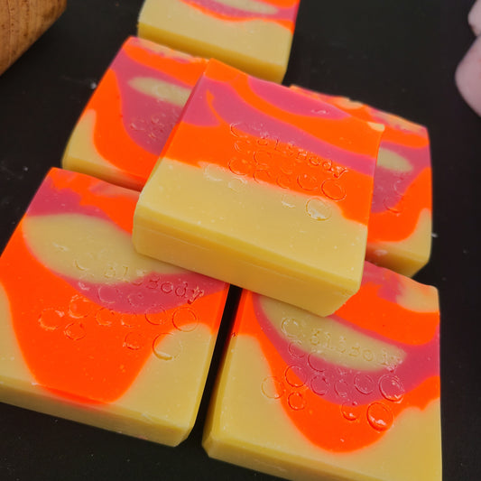 Lake Michigan Sunset ~ Hibiscus Palm Scented Handmade Soap with Goats Milk & Shea Butter