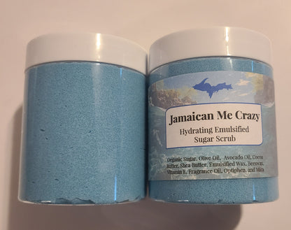 Hydrating Emulsified Sugar Scrub with Shea Butter, Cocoa Butter, Avocado Oil
