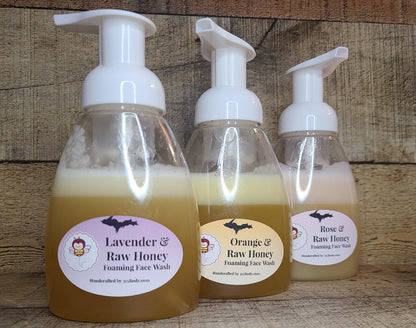 Raw Honey Foaming Face Wash - Lavender, Orange, or Rose