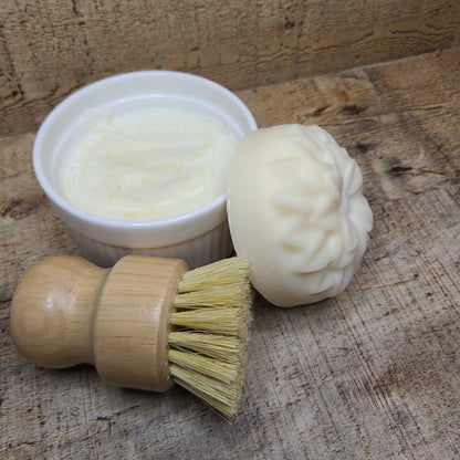 Solid Dish Soap with Ramekin & Brush or Refill Flower Puck