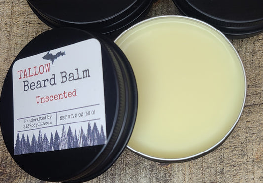 Suet Tallow Beard Balm with Mango Butter, Almond Oil, and Argan OIl