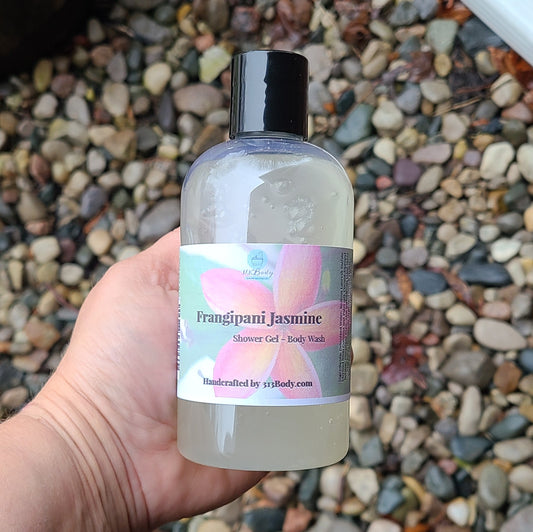 Frangipani Jasmine Scented Shower Gel - Body Wash DYE FREE
