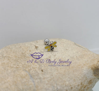 Bumble Bee Cartilage Earring - Cartilage Barbell