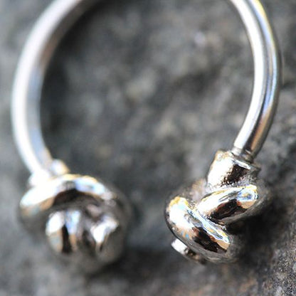 Tied Knot Horseshoe Ring ~ Septum