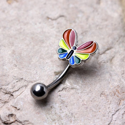 Rainbow Butterfly Curved Barbell