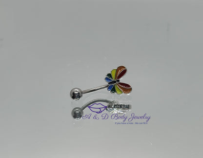 Rainbow Butterfly Curved Barbell