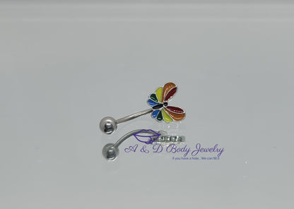 Rainbow Butterfly Curved Barbell