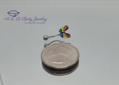 Rainbow Butterfly Curved Barbell