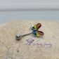 Rainbow Butterfly Curved Barbell