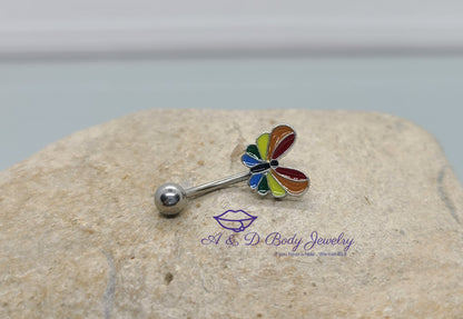 Rainbow Butterfly Curved Barbell