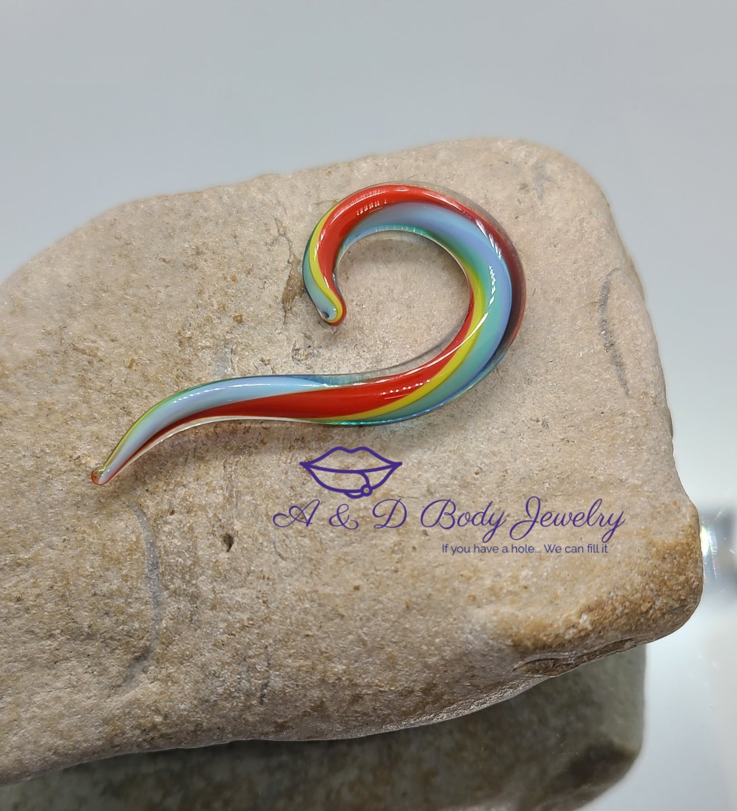 Spiral Rainbow Glass Taper - Hanging Taper