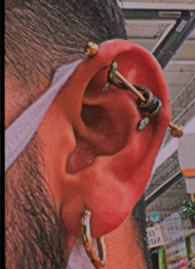 Gold Plated Snake Industrial Barbell ~ Industrial Piercing